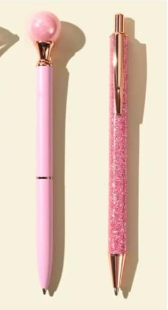 Jeweled Writing Pen - Pink + Diamond