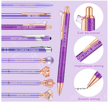 Load image into Gallery viewer, 9 Pcs Ballpoint engraved purple Pens
