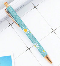 Load image into Gallery viewer, Glitter Rose decorated Ballpoint Pen
