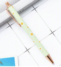 Load image into Gallery viewer, Glitter Rose decorated Ballpoint Pen
