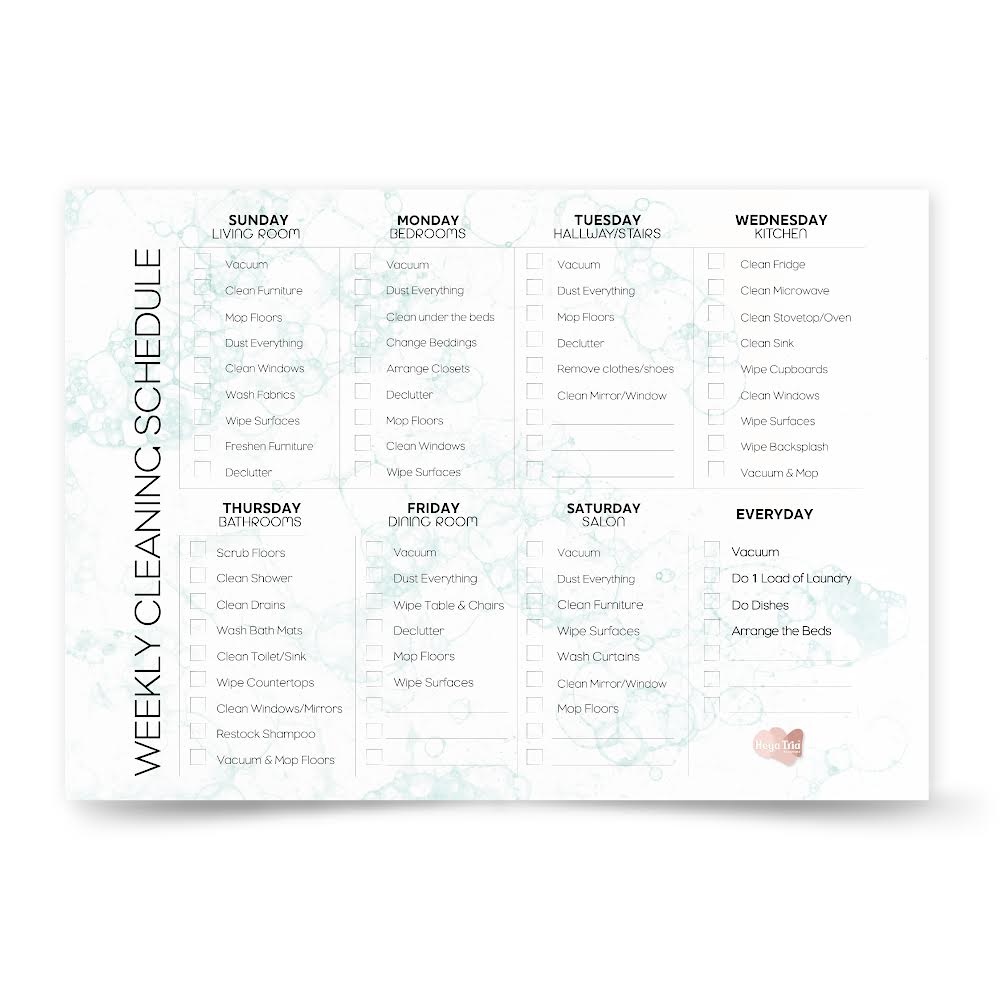 Magnetic Weekly Cleaning Schedule Planner